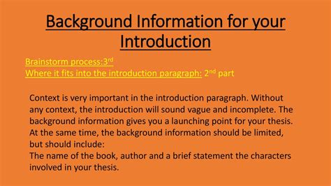 what is background information in introduction paragraph