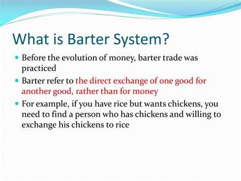 what is barter system explain in short
