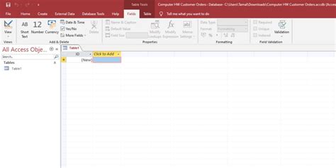 what is blank database in ms access