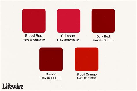 what is blood red color code