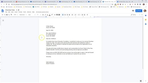 what is business letter format in google docs
