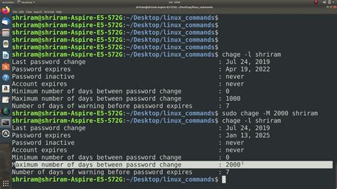 what is chage command in linux