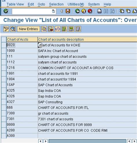 what is chart of accounts in sap
