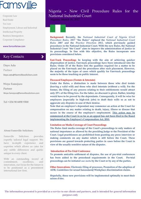 what is civil procedure rules in nigeria