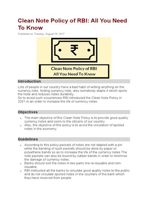 what is clean note policy pdf