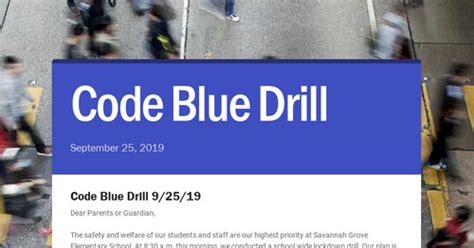what is code blue drill in school