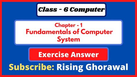 what is computer class 6 answer