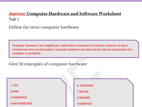 what is computer hardware ka answer