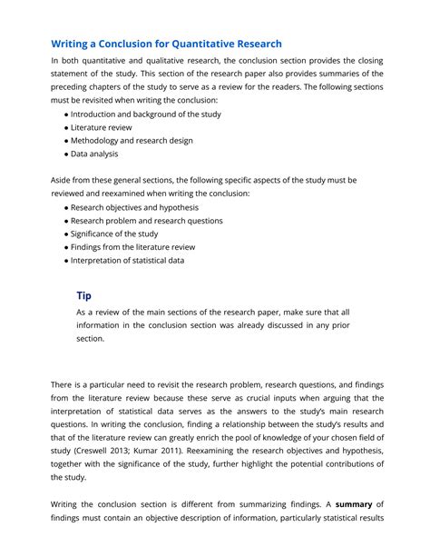 what is conclusion in quantitative research