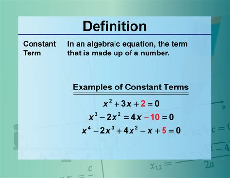 what is constant term in algebraic expression