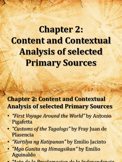 what is content and contextual analysis of primary sources