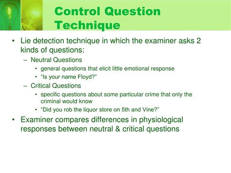 what is control question technique