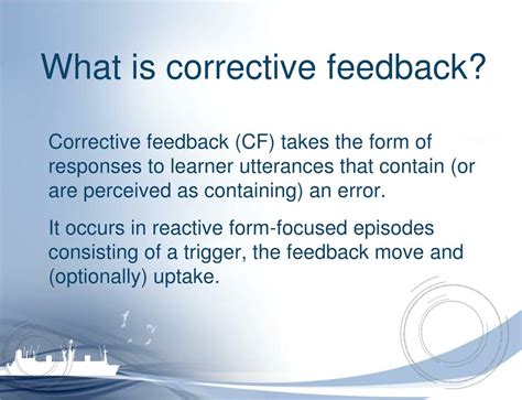 what is corrective feedback examples