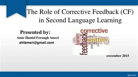 what is corrective feedback in second language acquisition