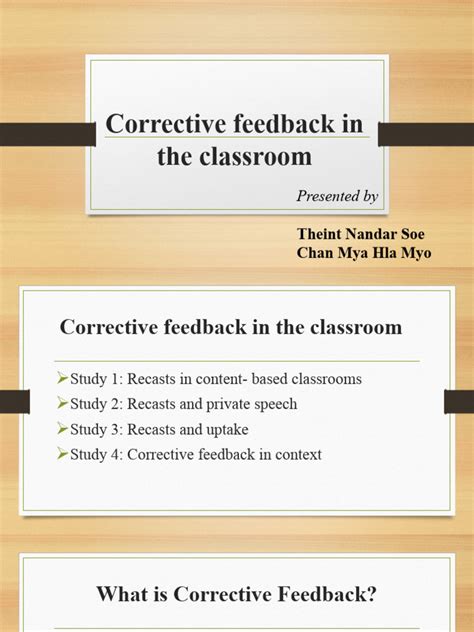 what is corrective feedback in the classroom