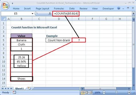 what is counta in excel