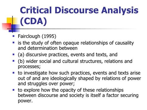 what is critical discourse analysis according to fairclough