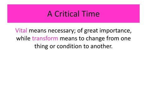 what is critical time meaning