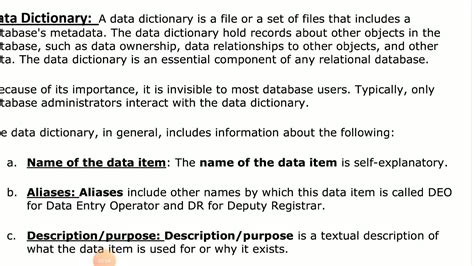 what is data dictionary in software engineering
