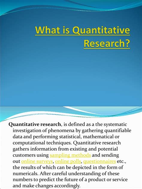 what is data presentation in quantitative research