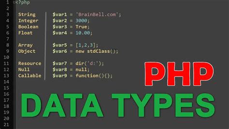 what is data type in php