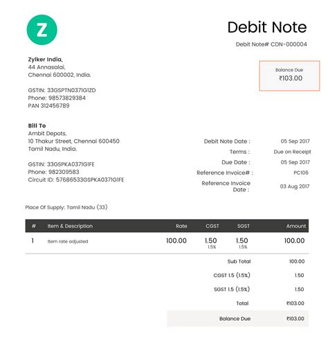 what is debit note and credit note with example in tamil