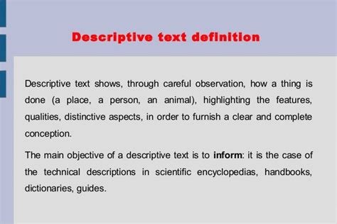 what is definition or description text structure