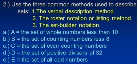what is description method in sets