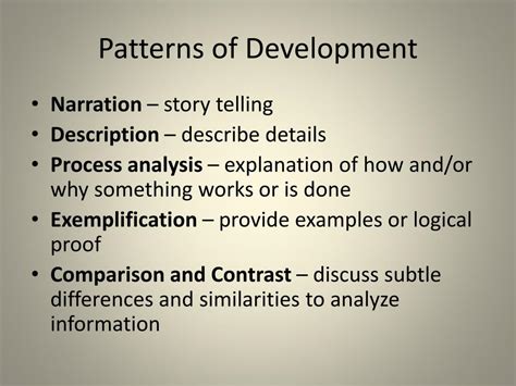 what is description pattern of development