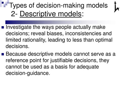 what is descriptive model of decision making