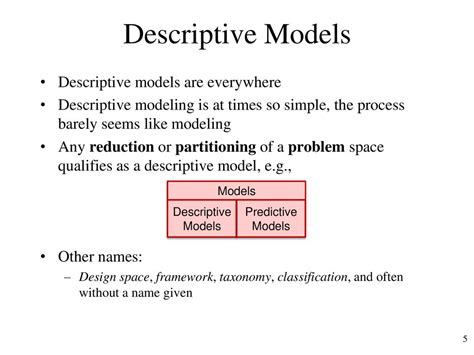 what is descriptive modeling