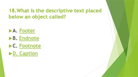 what is descriptive text added to an object called