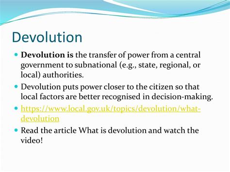 what is devolution of power in government