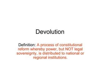 what is devolution simple