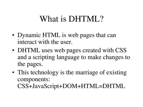 what is dhtml explain