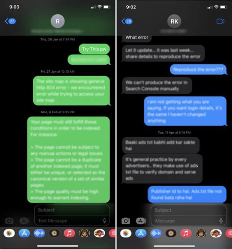 what is difference between blue and green texts on iphone