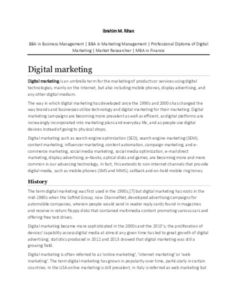 what is digital marketing definition pdf