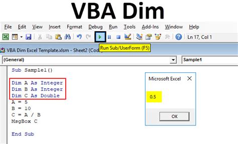 what is dim in vba excel