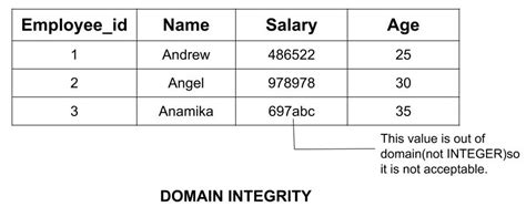 what is domain integrity in dbms with example