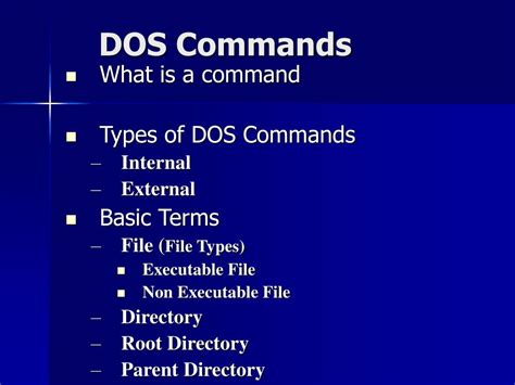 what is dos commands