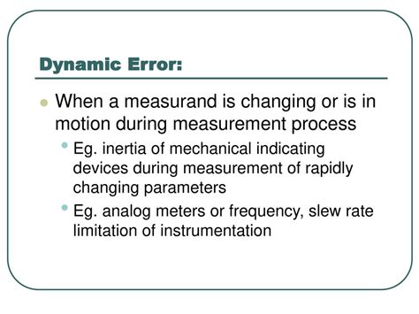 what is dynamic error in instrumentation