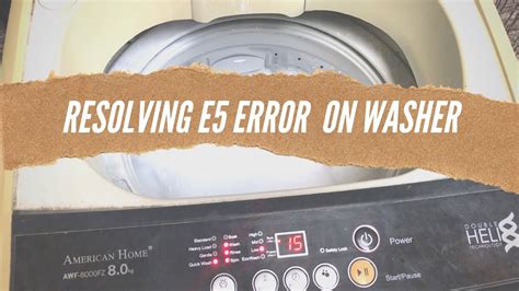 what is e5 error in washing machine