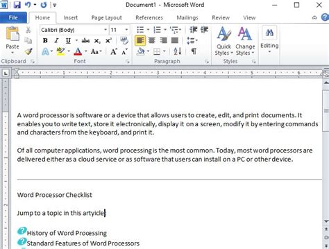 what is editing and formatting text in word processing package