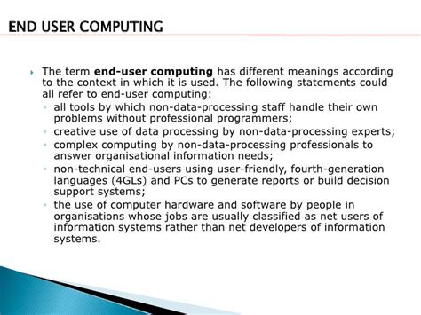 what is end user computing course requirements