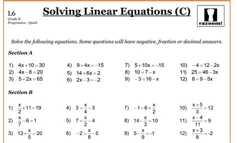 what is equation in maths class 8