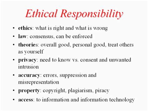 what is ethical responsibility examples