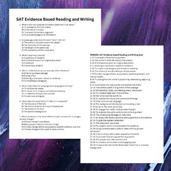 what is evidence based reading and writing sat