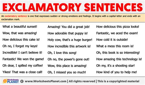 what is exclamatory sentence in english with examples