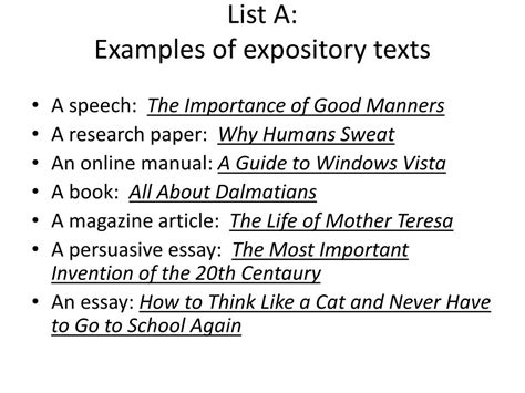 what is expository text give an example
