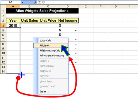 what is fill series in excel